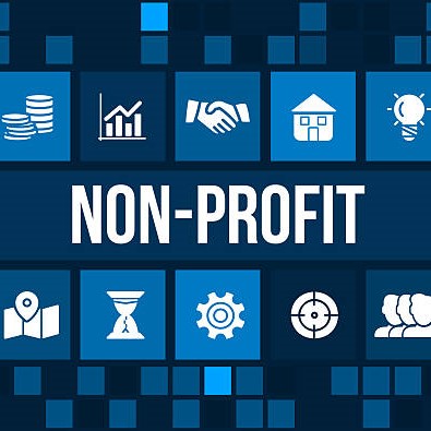 Nonprofit concept image with business icons and copyspace.For more variation of this image please visit my portfolio